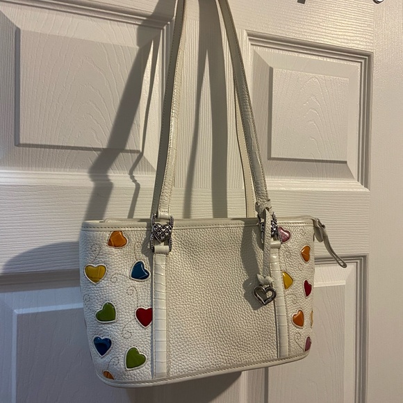 Brighton Handbags - ♥️Brighton🩷White Shoulder Bag with Multicolor Heart Accents